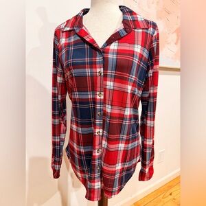 Bobbie Brooks Red and Blue Plaid Shirt